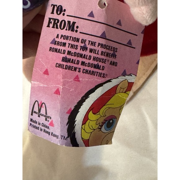 1988 McDonald's Baby Miss Piggy Plush Doll Jim Henson Muppet Babies w/ Tag 10" - Picture 3 of 8